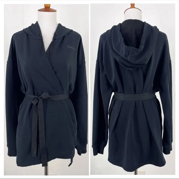 Nike Womens Dri-Fit Wrap Training Hoodie Size Large Black Athleisure 889204-010 - Picture 2 of 7